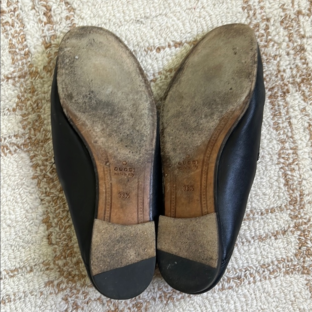 Gucci Black and Gold Loafers with Iconic Horsebit - Picture 3 of 3